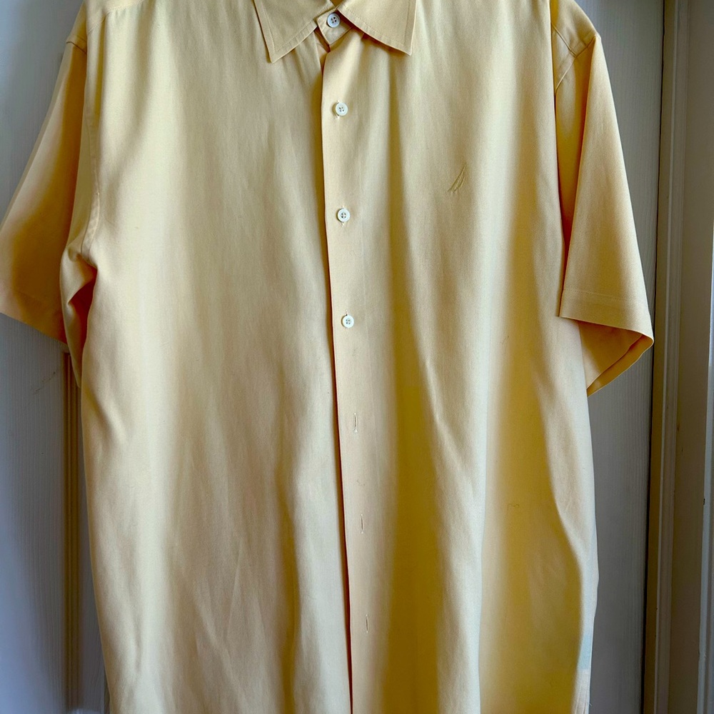 Handsome Nautica Easy Care Silk Blend shirt-large